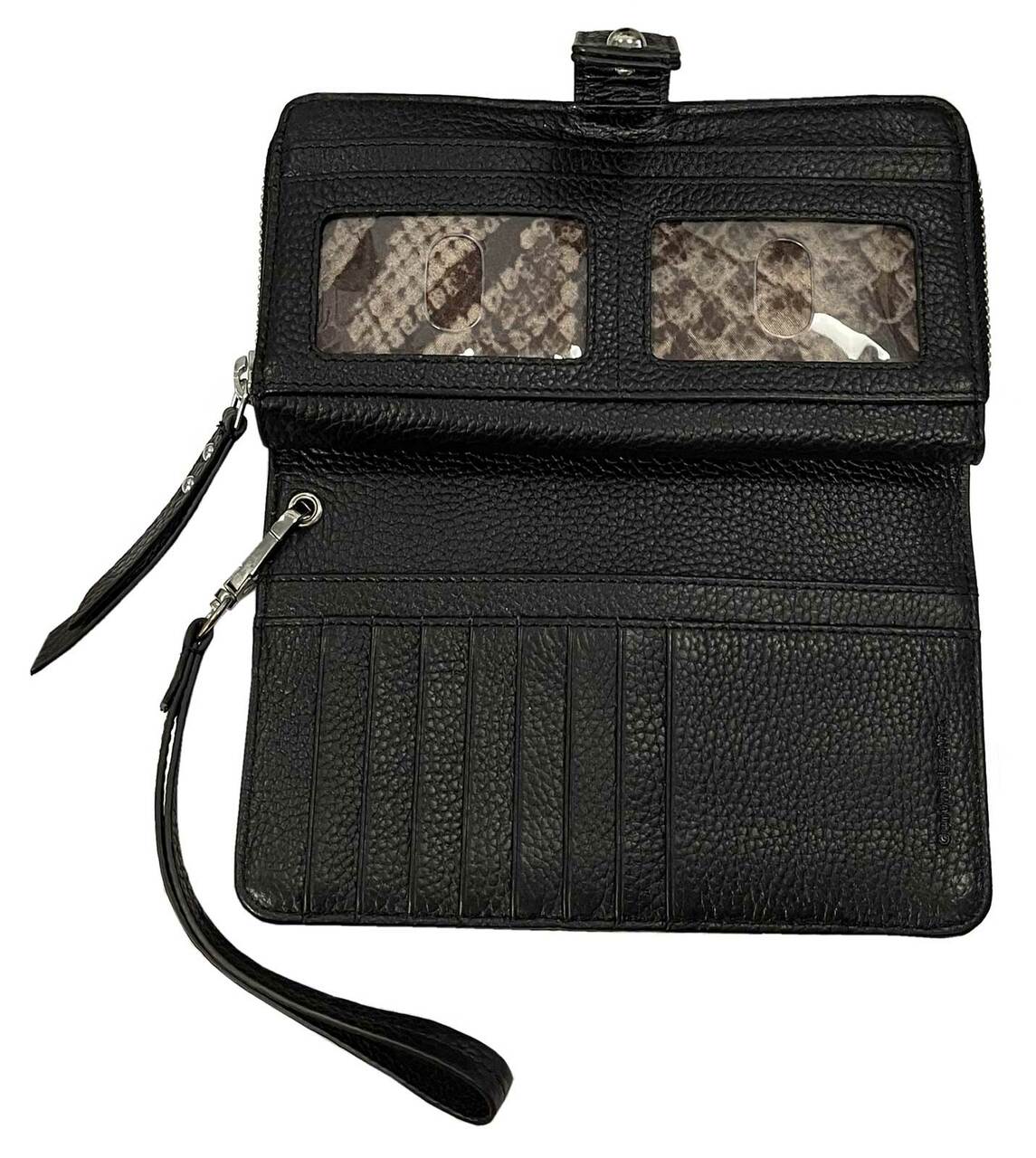 HARLEY DAVIDSON® WOMEN’S HEAVY METAL STUD GENUINE LEATHER CLUTCH WALLET