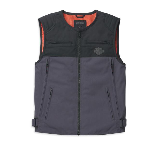 HARLEY DAVIDSON BAGGER TEXTILE RIDING VEST GREY/ W BACKPACK Harley