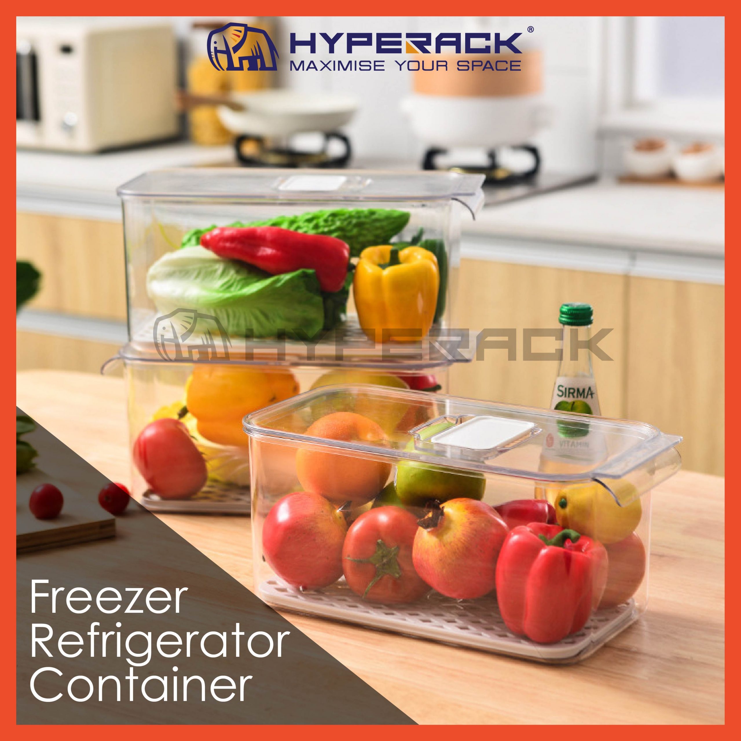 HYPERACK ™️ Freezer Refrigerator Containers Fridge Organizer Kitchen