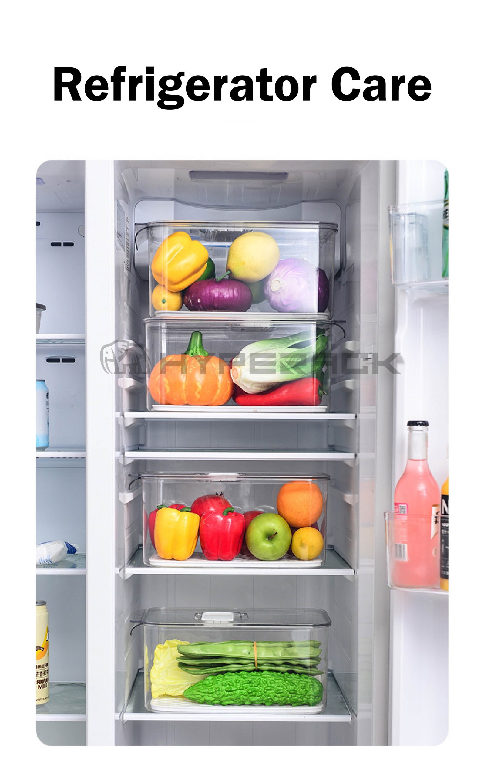 HYPERACK ™️ Freezer Refrigerator Containers Fridge Organizer Kitchen