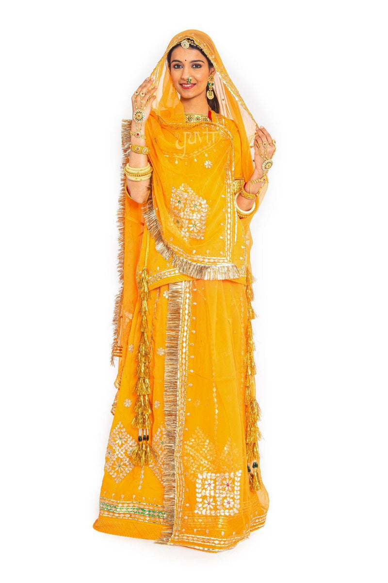 Gold Yellow Gota Patti Rajputi Poshak Shop With IndiTrip
