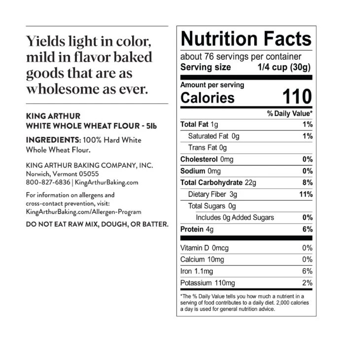 White Whole Wheat Flour King Arthur Baking Company