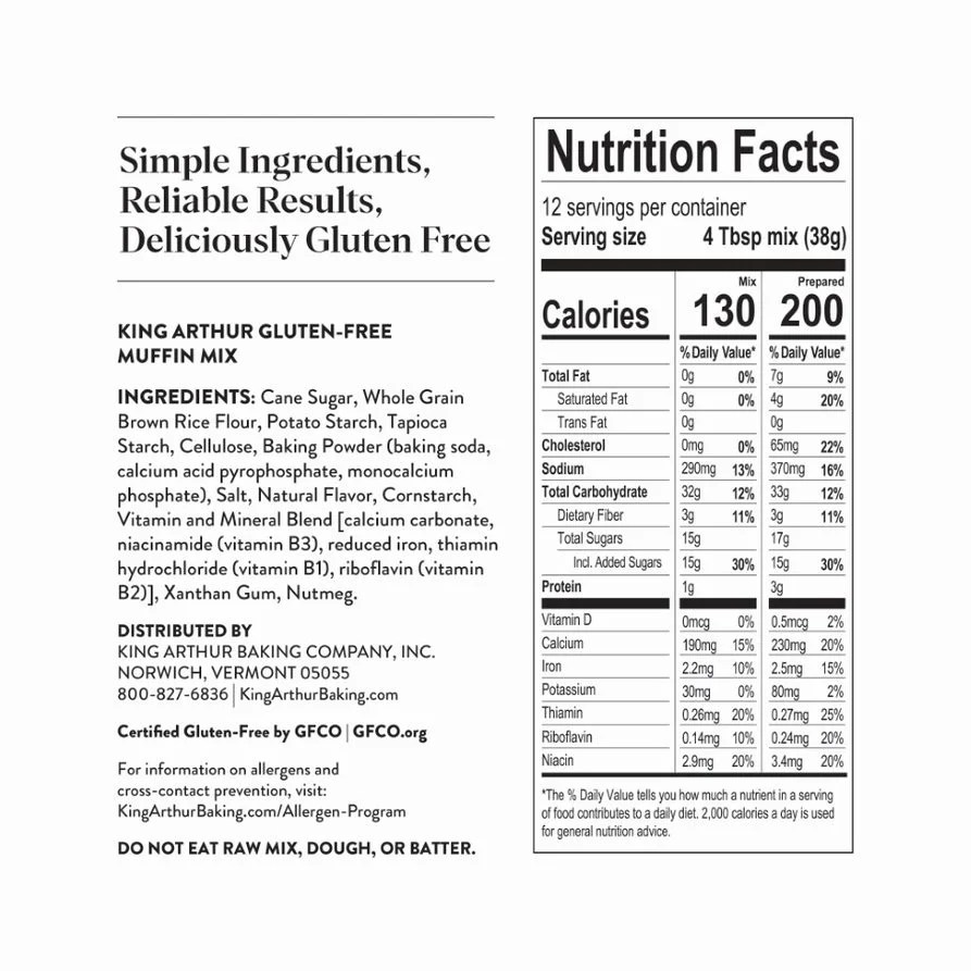GlutenFree Muffin Mix King Arthur Baking Company