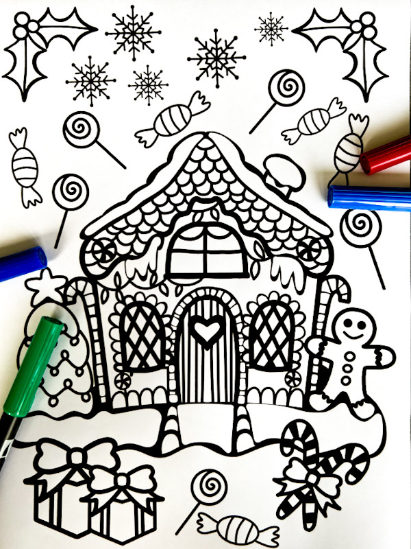 Gingerbread House Colouring Page Like Love Do Shop