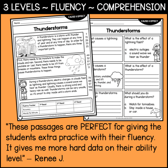 2nd Grade Reading Comprehension Passages Nonfiction Cause and Effect