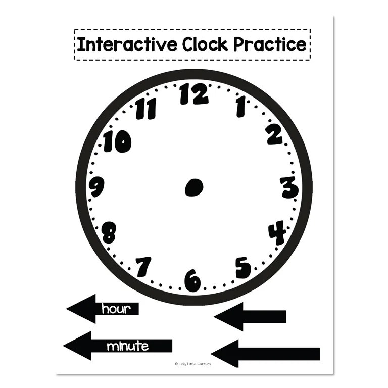 1st Grade Math Notebook Measurement & Data Interactive Clock Practice Lucky Little Learners