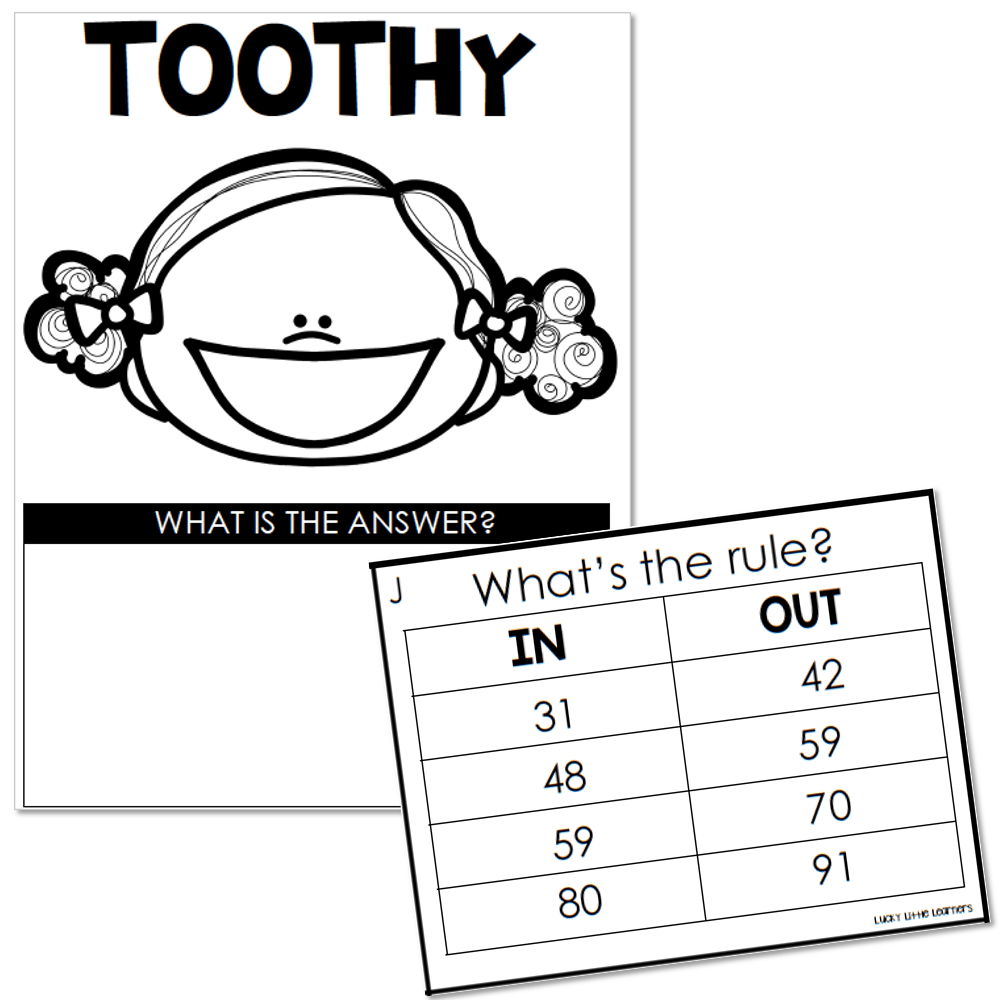 Toothy Math 3rd Grade Patterns on an Addition Chart Lucky Little Learners