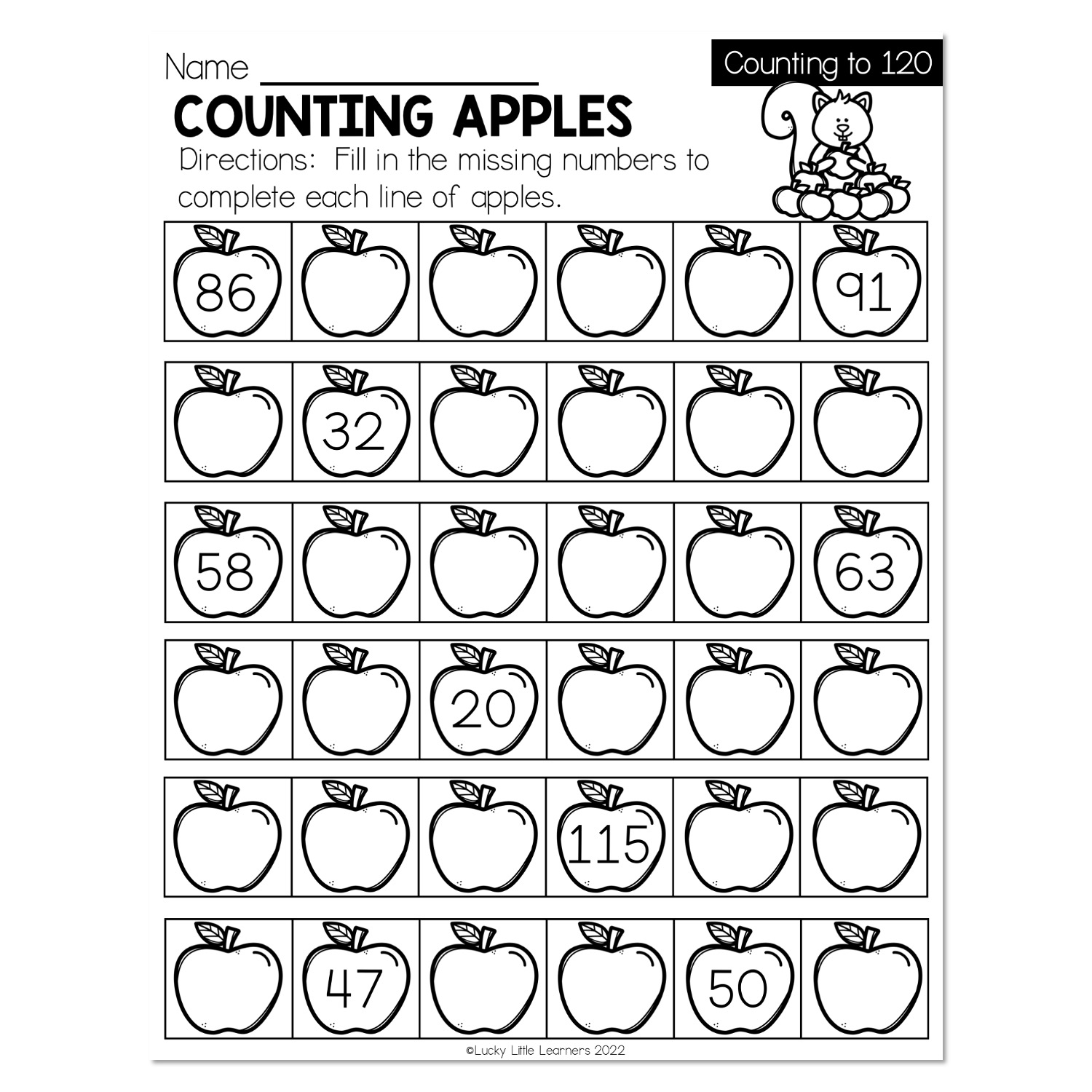 Fall Early Finishers 1st Grade Math Counting to 120 Counting Fall Early Finishers 1st Grade Math Counting to 120 Counting