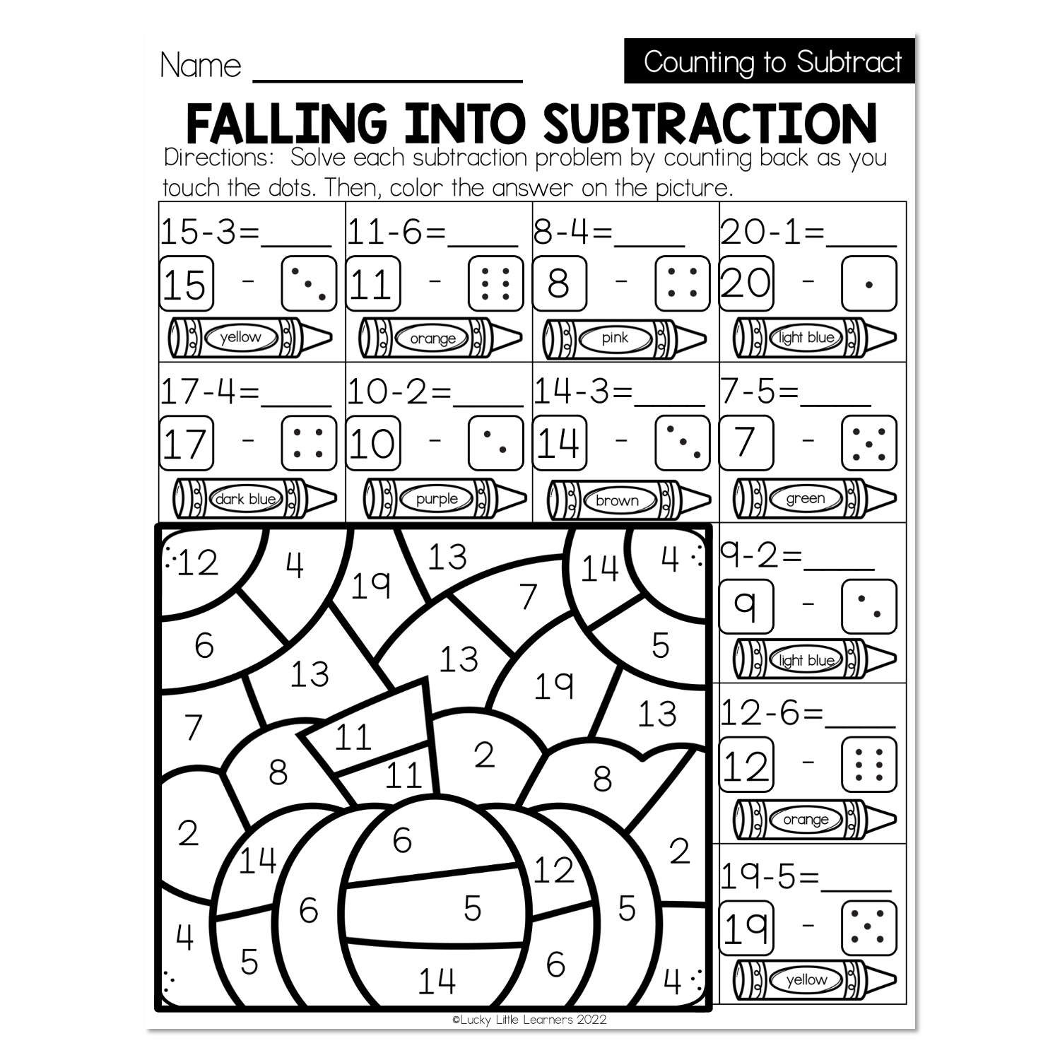 Fall Subtraction Worksheets Worksheets For Kindergarten Fall Subtraction Worksheets Worksheets For Kindergarten