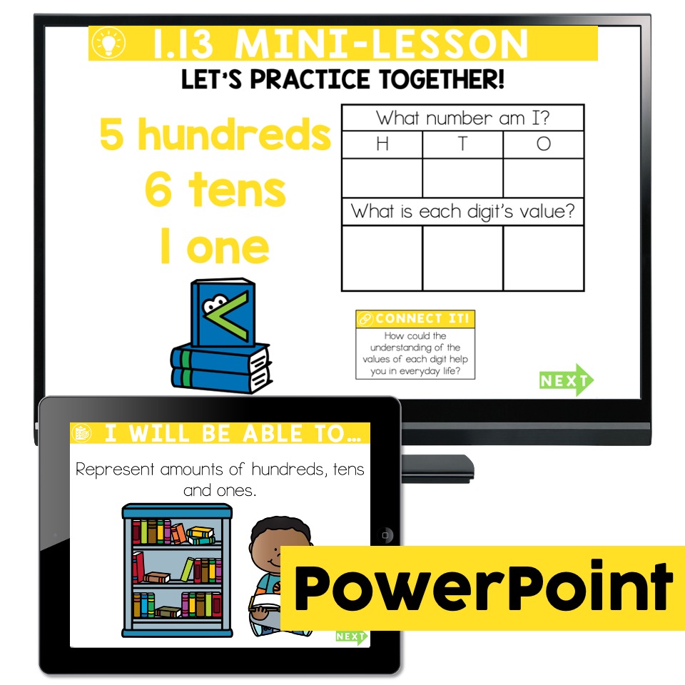 Lucky to Learn Math Represent 3Digit Numbers Lesson 1.13
