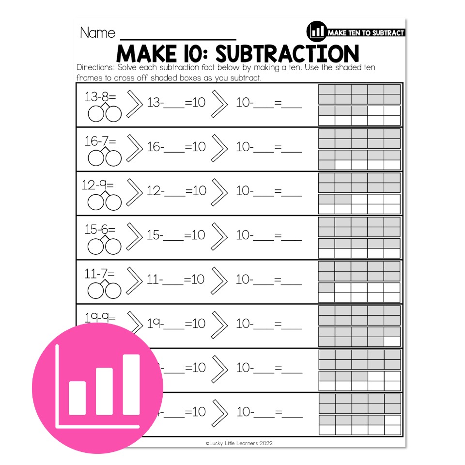 Lucky to Learn Math - Subtract With Make Ten - Lesson 2.17