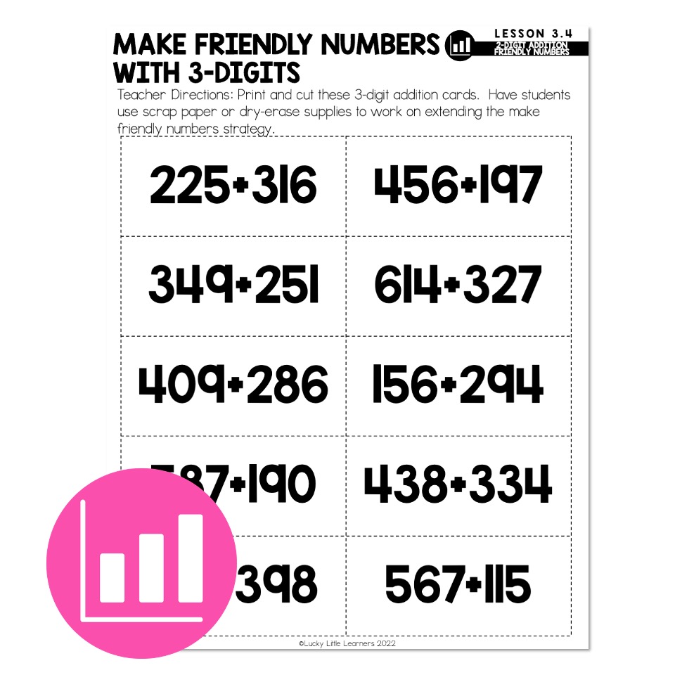 Lucky to Learn Math 2Digit Addition Friendly Numbers Lesson 3.4