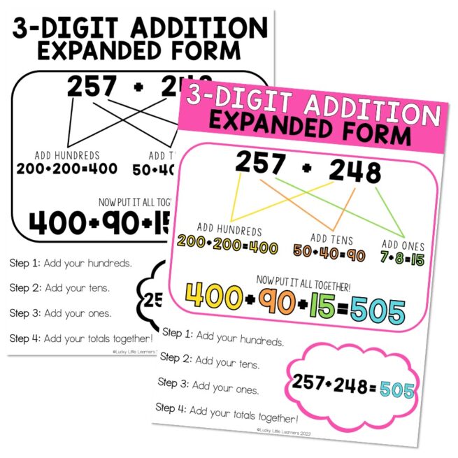 Lucky to Learn Math 2Digit and 3Digit Addition and Subtraction