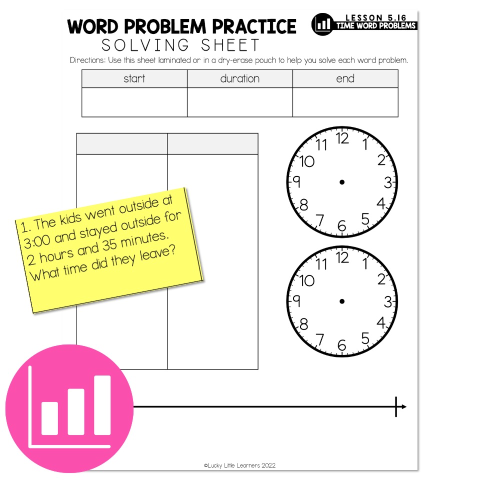Lucky to Learn Math Lesson 5.16 Time Word Problems