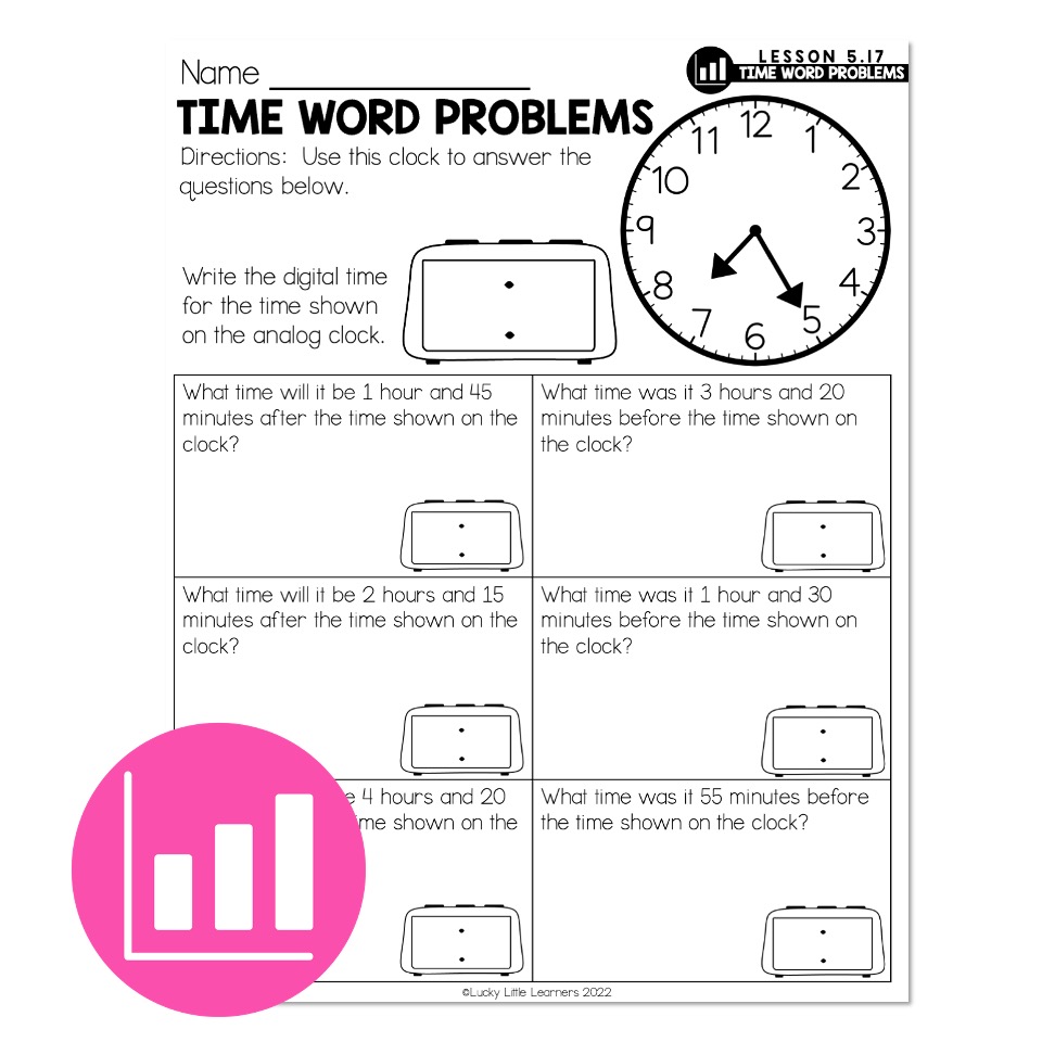 Lucky to Learn Math Lesson 5.17 Time Word Problems
