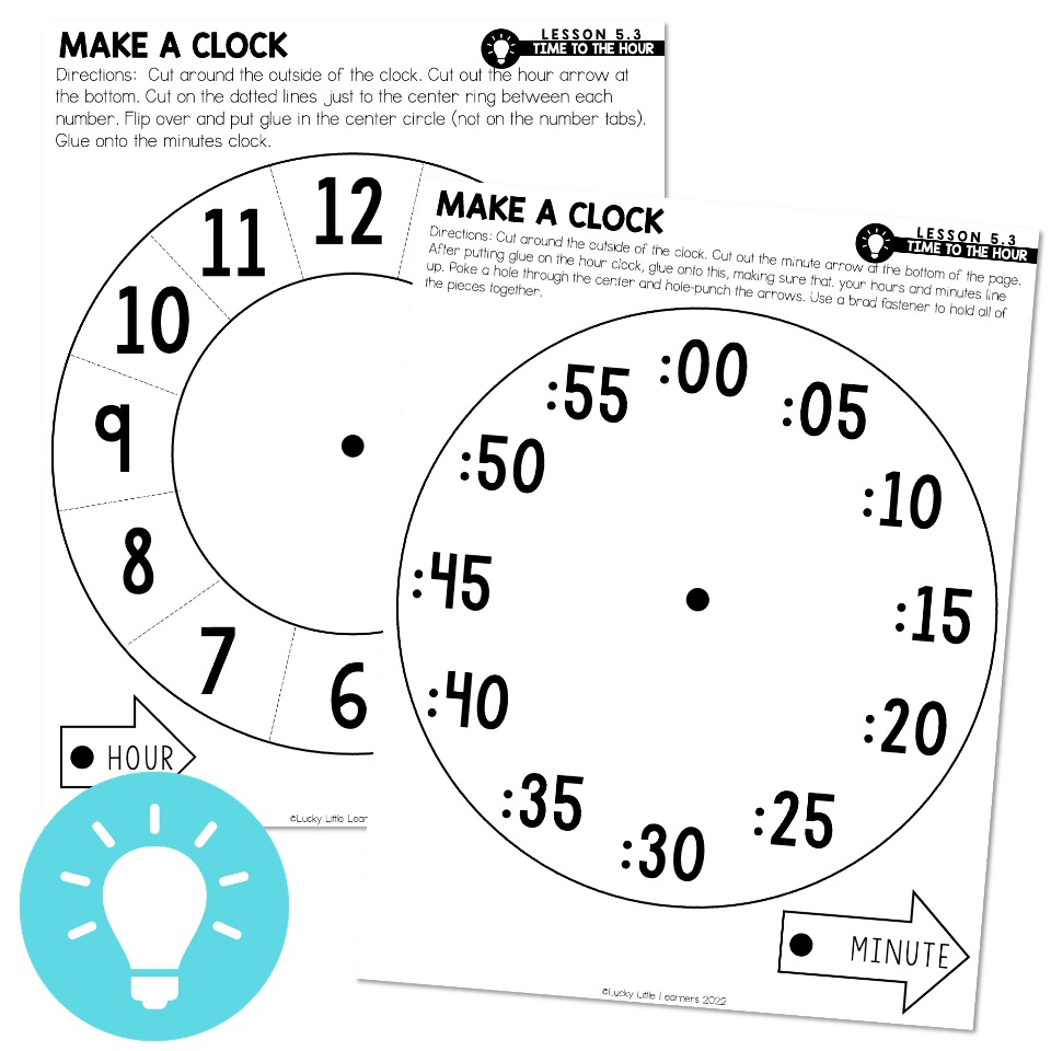 Lucky to Learn Math Lesson 5.3 Time to the Hour Mini Lesson