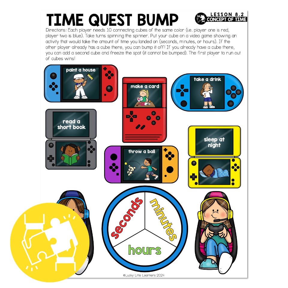 Lucky to Learn Math 1st Grade Lesson 8.2 Concept of Time