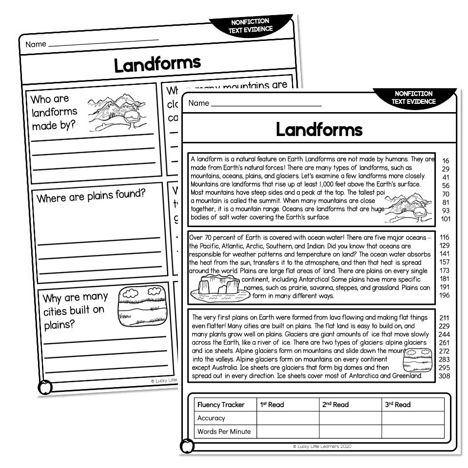 2nd Grade Nonfiction Text Evidence and 5 W’s Reading Passage