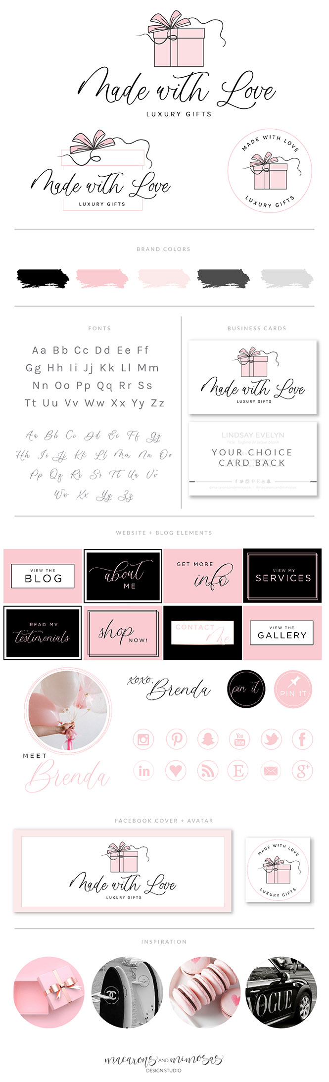 Gift Box Logo design for Gift Shop • Macarons and Mimosas