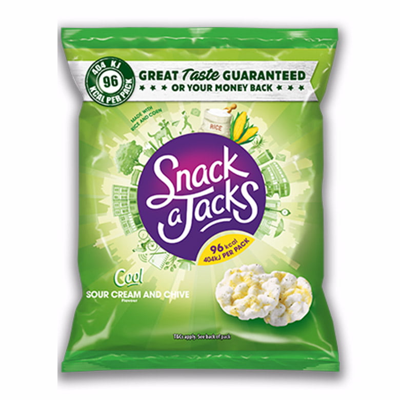 Snack A Jack Sour Cream & Chive Rice Cakes 23g x 24 MannVend