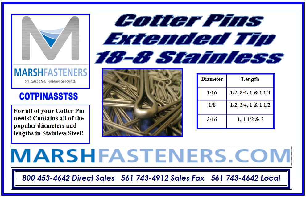 Split Pin Set Cotter Key Castle Nut Pins 304