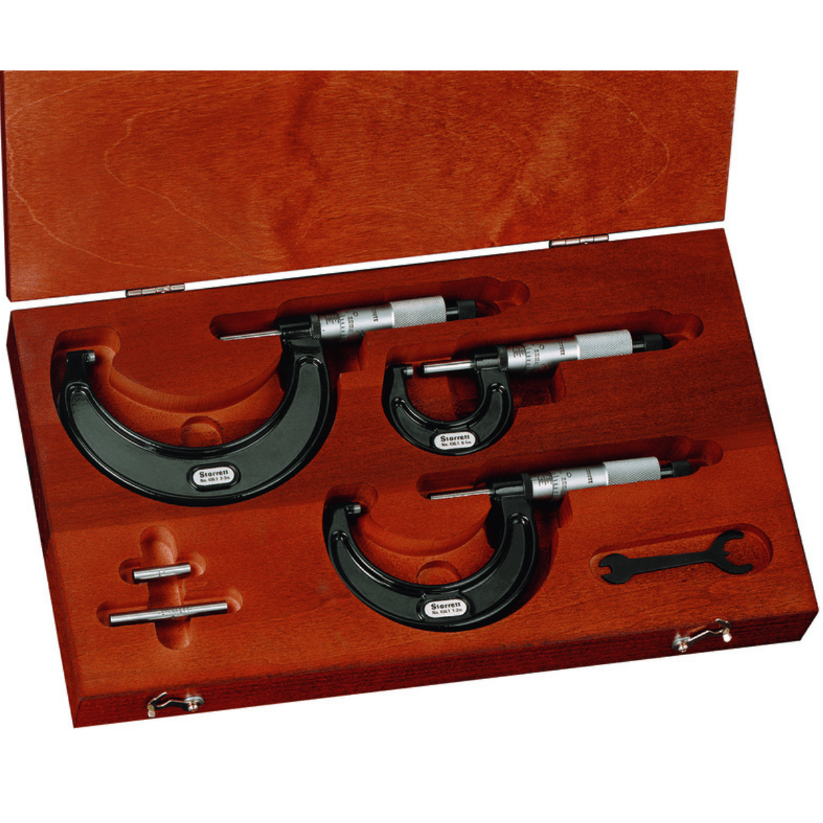 Starrett S436.1AXRLZ Outside Micrometer Set, 03" Range, .001"