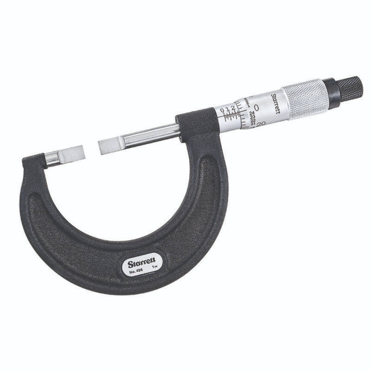 Starrett 486P1 Blade Micrometer, Speeder Thimble, 01" Range