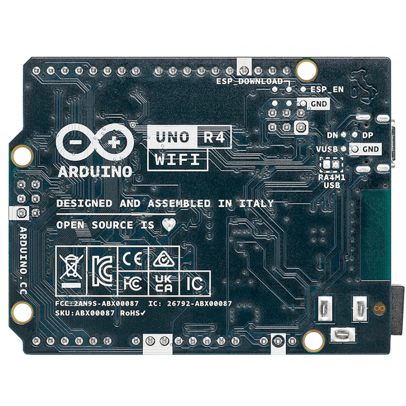 Arduino Uno R4 WiFi (RA4M1 ARM Cortex M4 + ESP32S3)