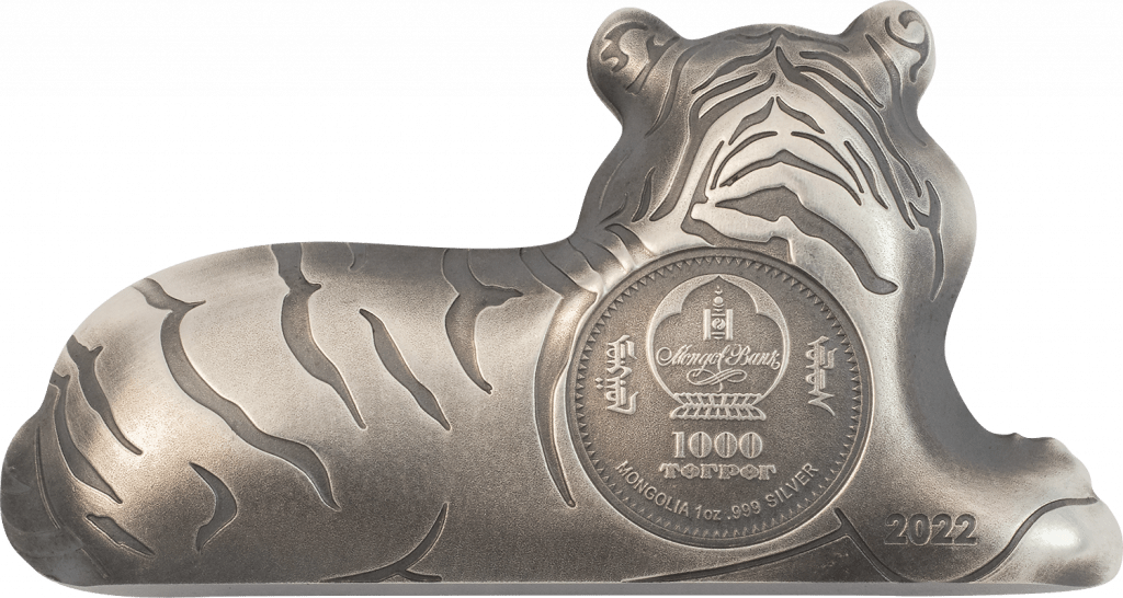 Mongolia 2022 1000 Togrog Charming Silver Tiger NumisCollect
