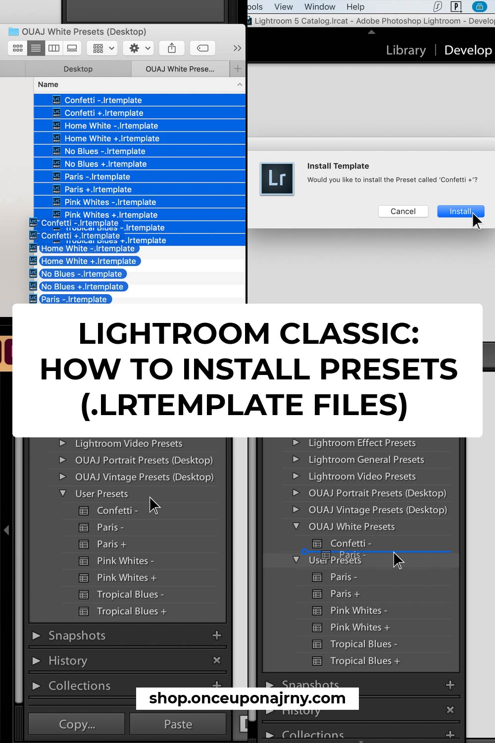 Lightroom Presets How to Install on Desktop (.LRTEMPLATE Files)