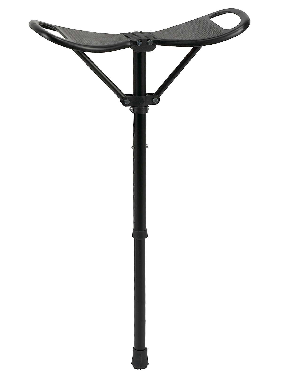 Seat stick / monopod chair in black with plastic wing seat 125 kg