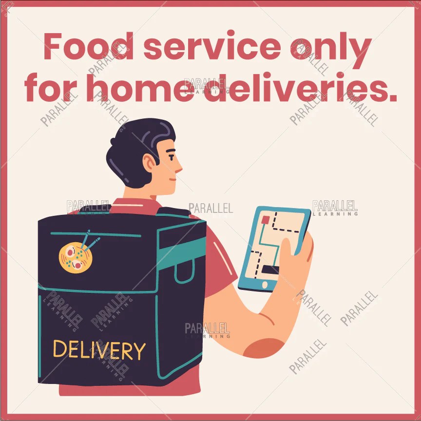 Food Service for Home Deliveries Food Service for Home Deliveries signage
