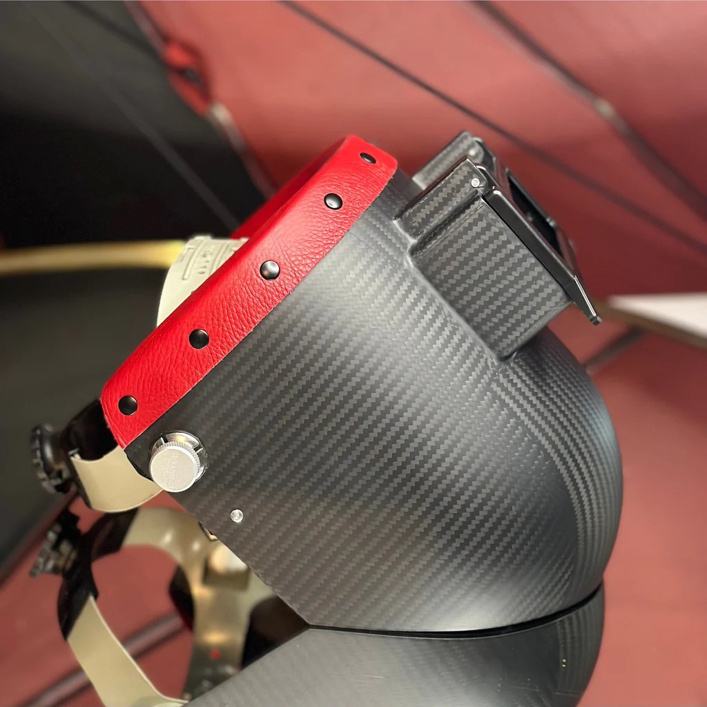 Carbon Fiber Leather Welding Hood Chopped Top