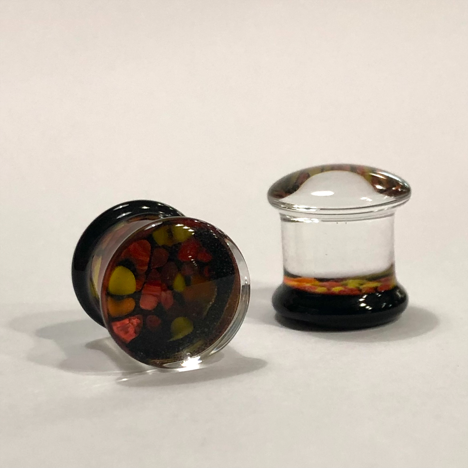 Glasswear Studios Double Flared Pebble Plugs 10 mm Pirate Piercing