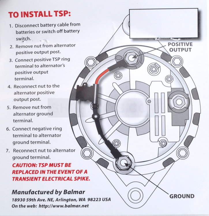 Balmar "Zapstop" Transient Spike Protector for 24 volt alternators