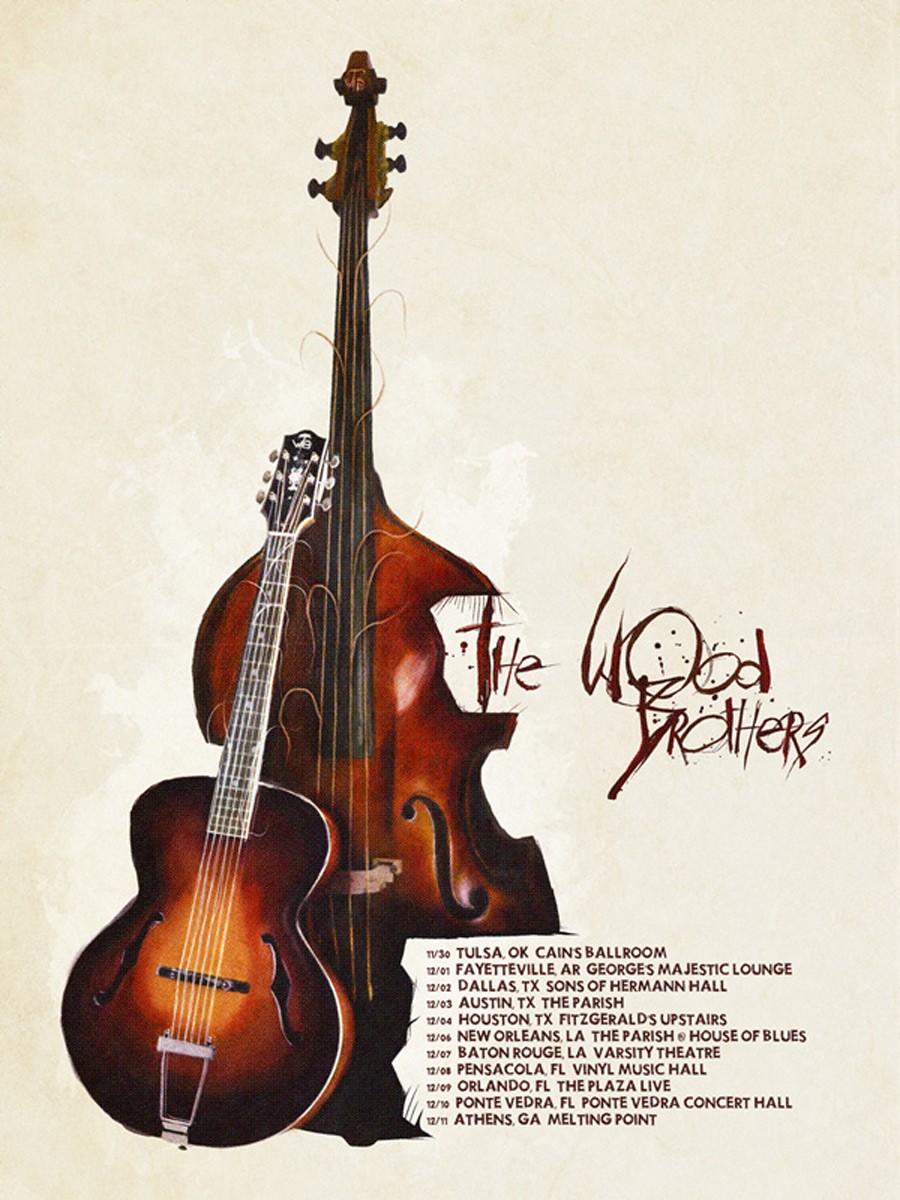 The Wood Brothers Winter Tour Poster, 2011 Shaw