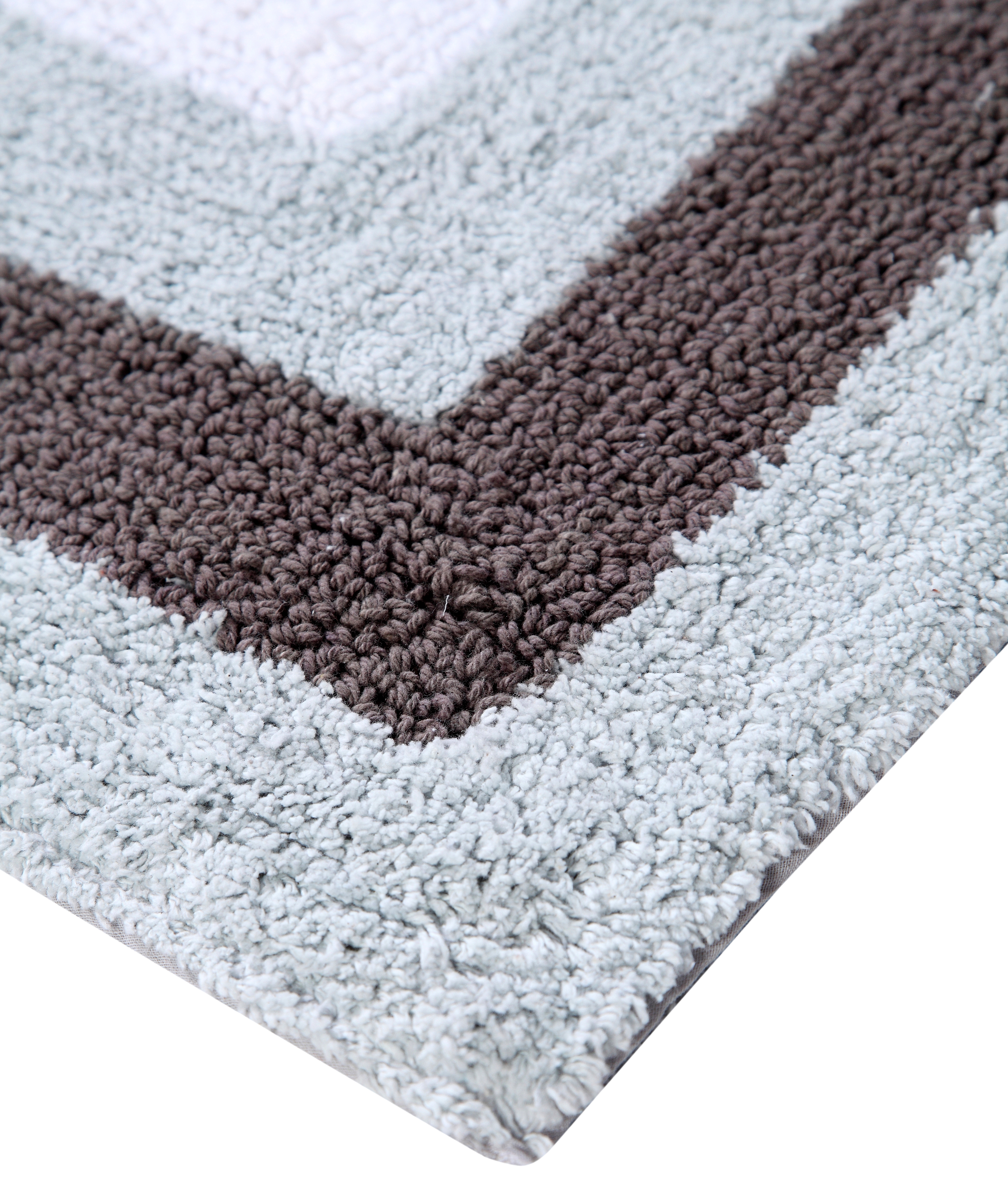Bath Rug Saffron Fabs 50x30 Inches 100 Soft Cotton Reversible Gray