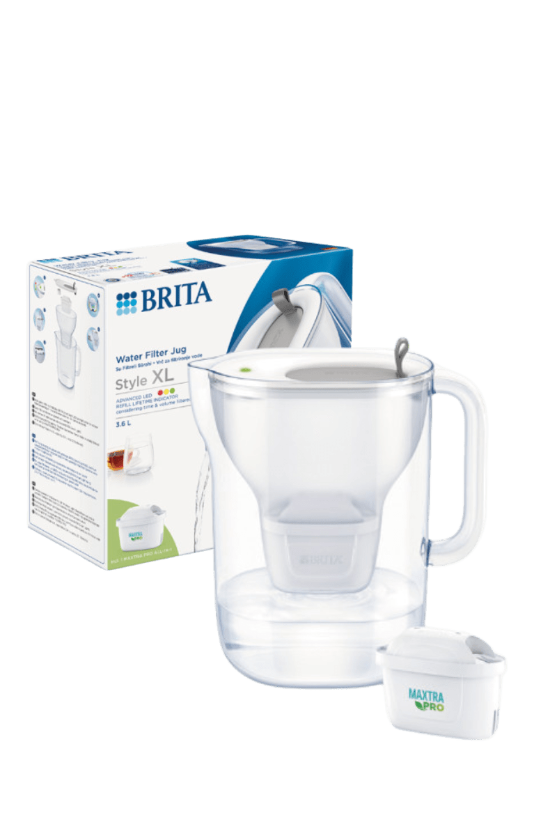 Water filter jug BRITA Style XL Grey, 3.6 l + water filter BRITA Maxtra