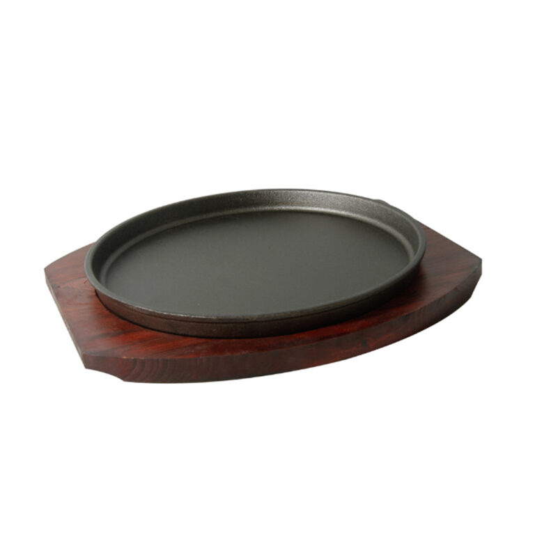 Round Cast Iron Hot Plate Ø26cm with Wooden Underliner ToTT Store