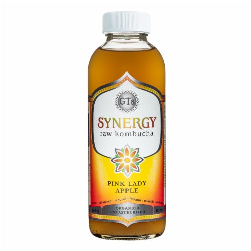 GT's Synergy Pink Lady Apple Kombucha 12/16oz Bottles GTKPB