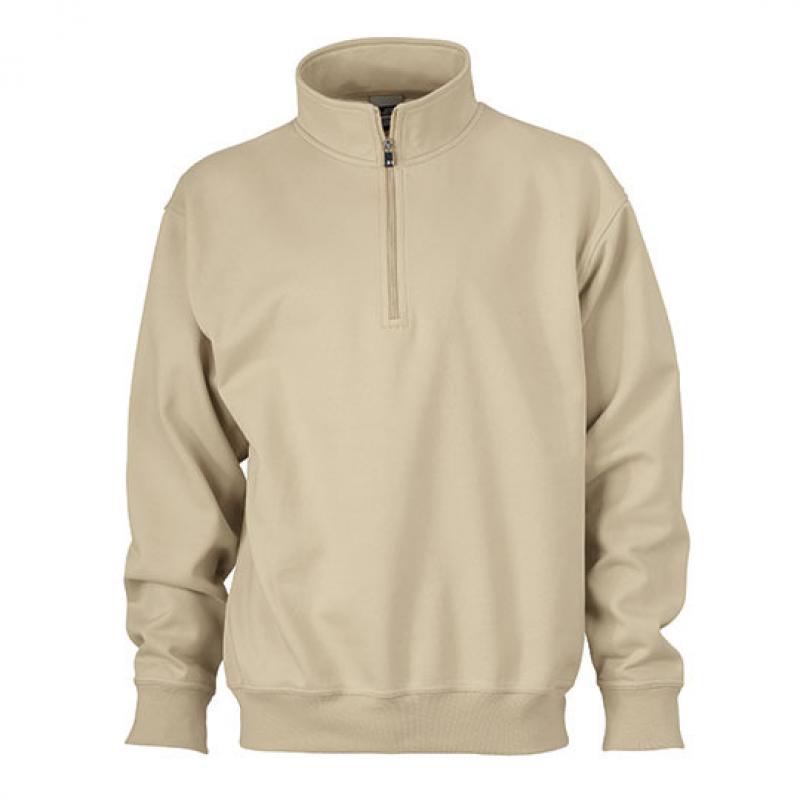 Workwear Half Zip Sweat, Beige