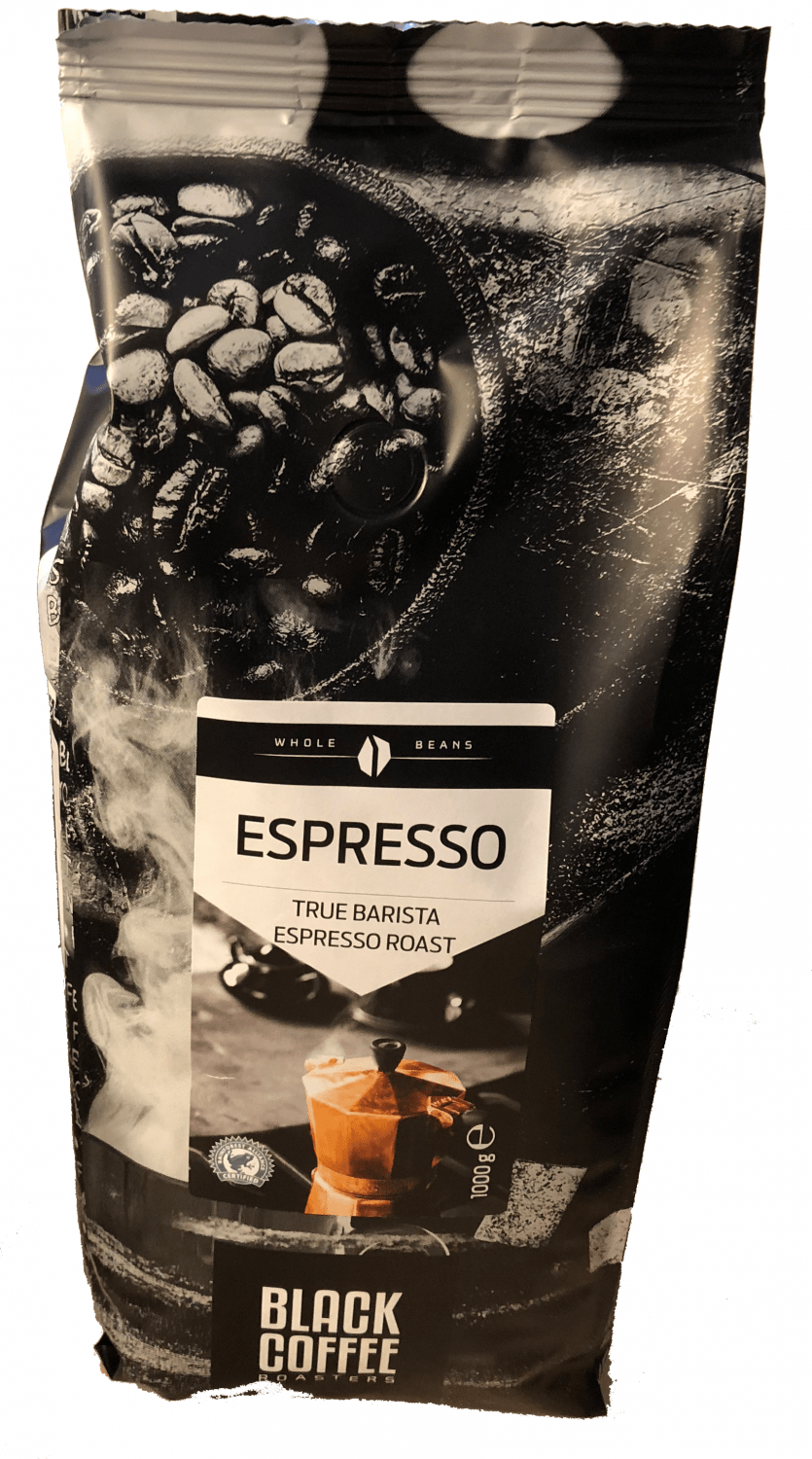 Black Coffee Roaster Espresso True Barista 1 kg. bønner Hele