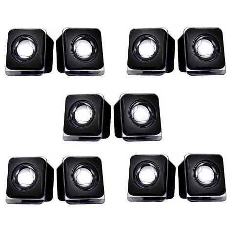 Terabyte E02B (USB powered) 2.0 mini Desktop Speakers Black (Pack of 5) Shop4Deal
