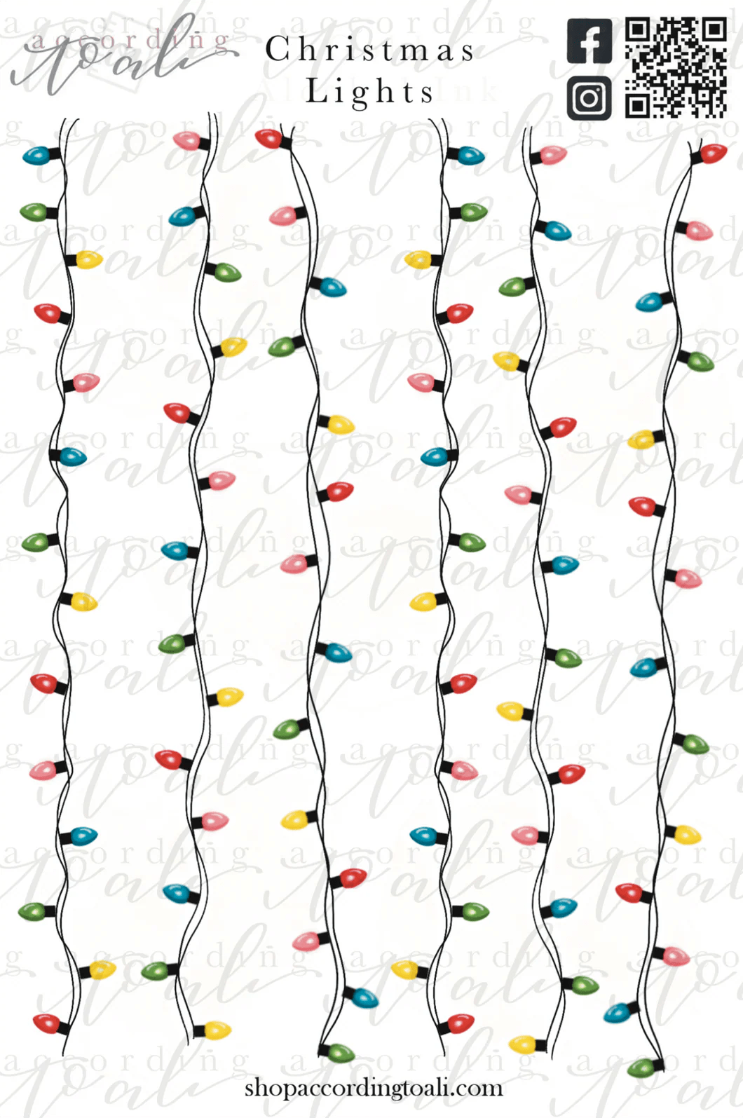 Christmas Lights Sticker Sheet according to ali