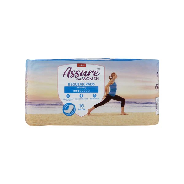 Coles Assure Pads Regular 16 pack Shop & Dispatch
