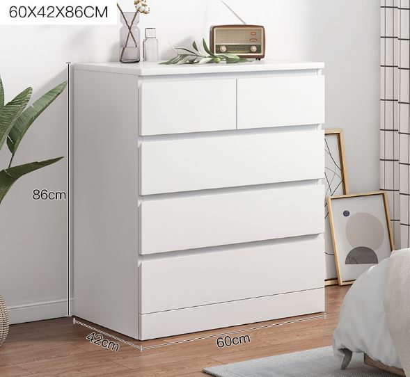 Chest of Drawers (White) 5 drawer Malm copy 60*86*42cm CS