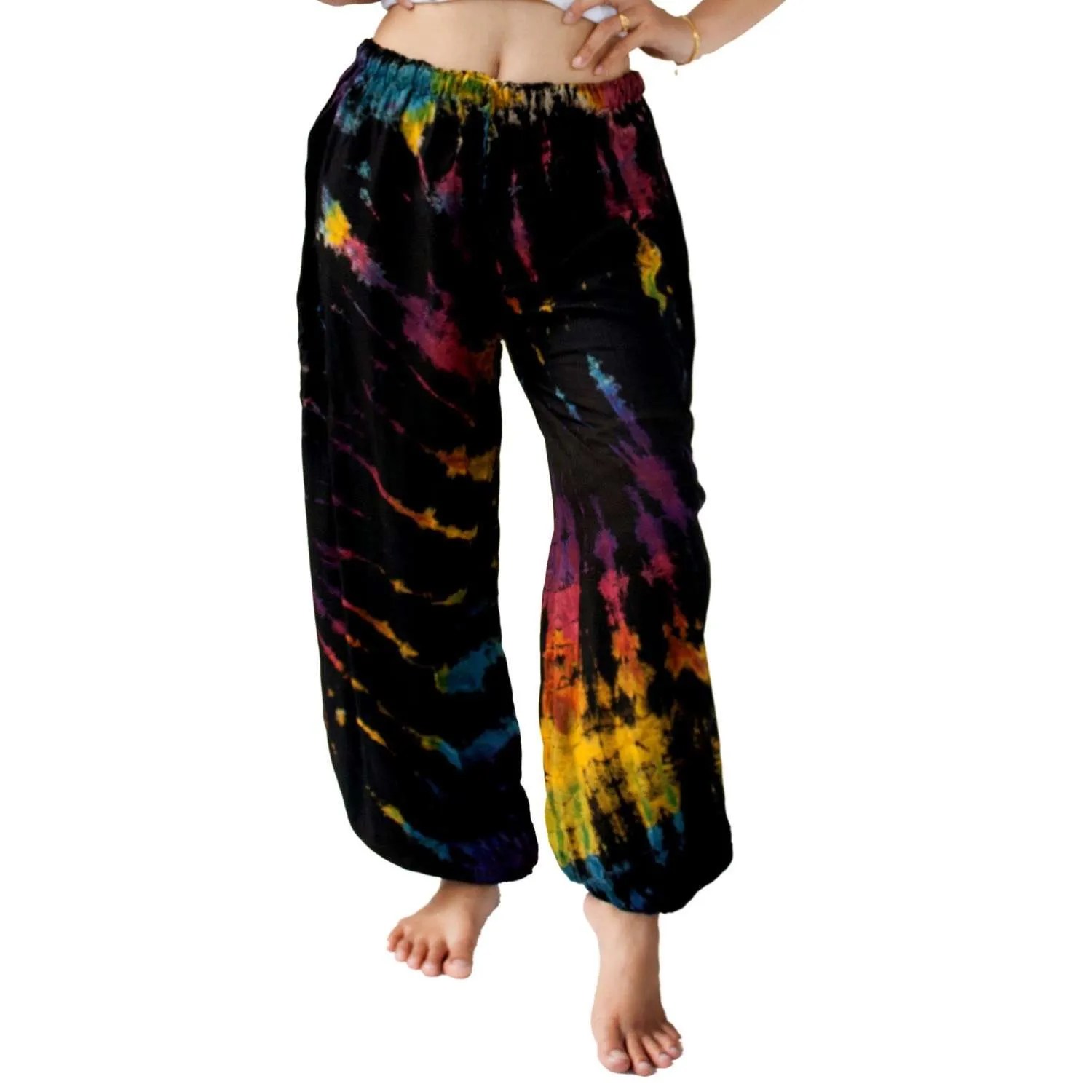 Mainly Black Tie Dye Pants with a Splash of Color Siam Secrets Apparel