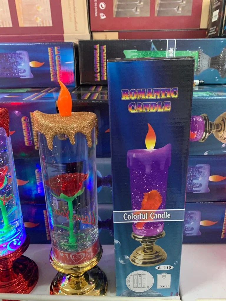 Romantic Candle With Rose Flower LED Colour Changing Feature Shopbeta