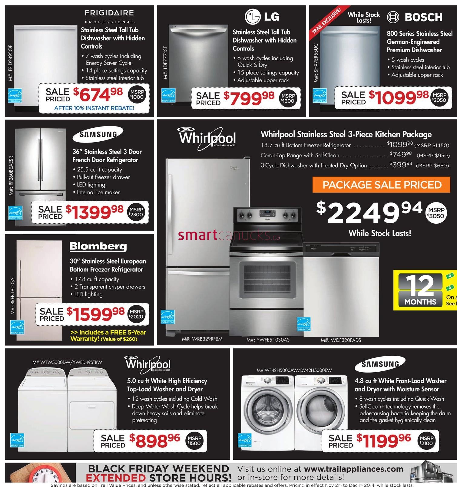 Trail Appliances (BC) Black Friday Canada 2014 Flyer, Sales and Deals