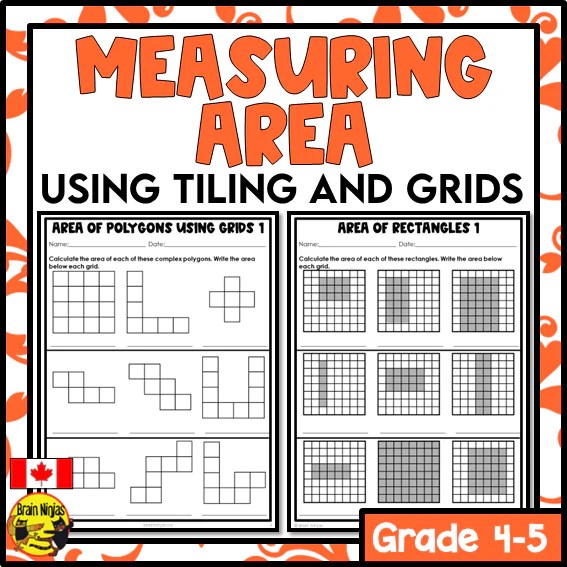 Area Using Tiling and Grids Math Worksheets Paper brainninjas